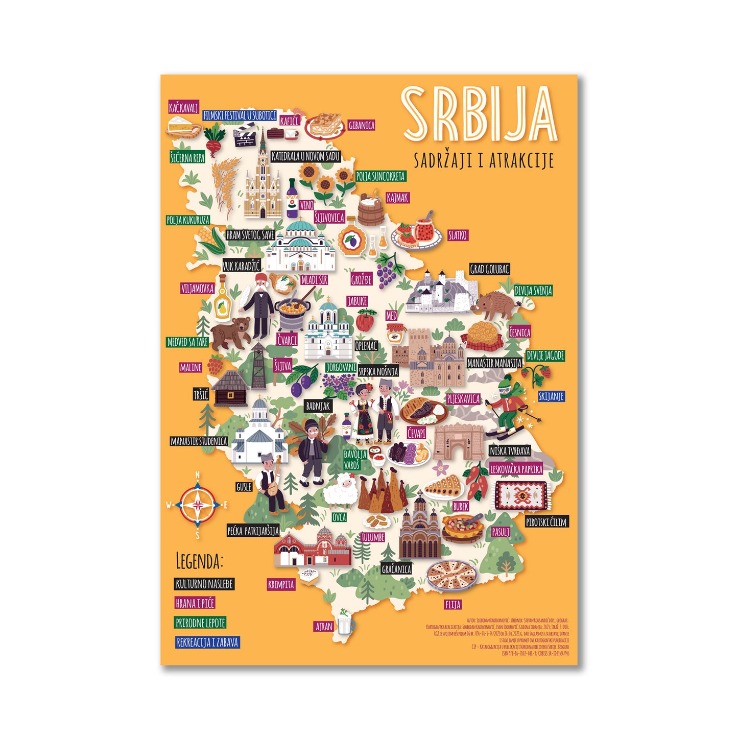 Serbia pictographic puzzle map (latin)