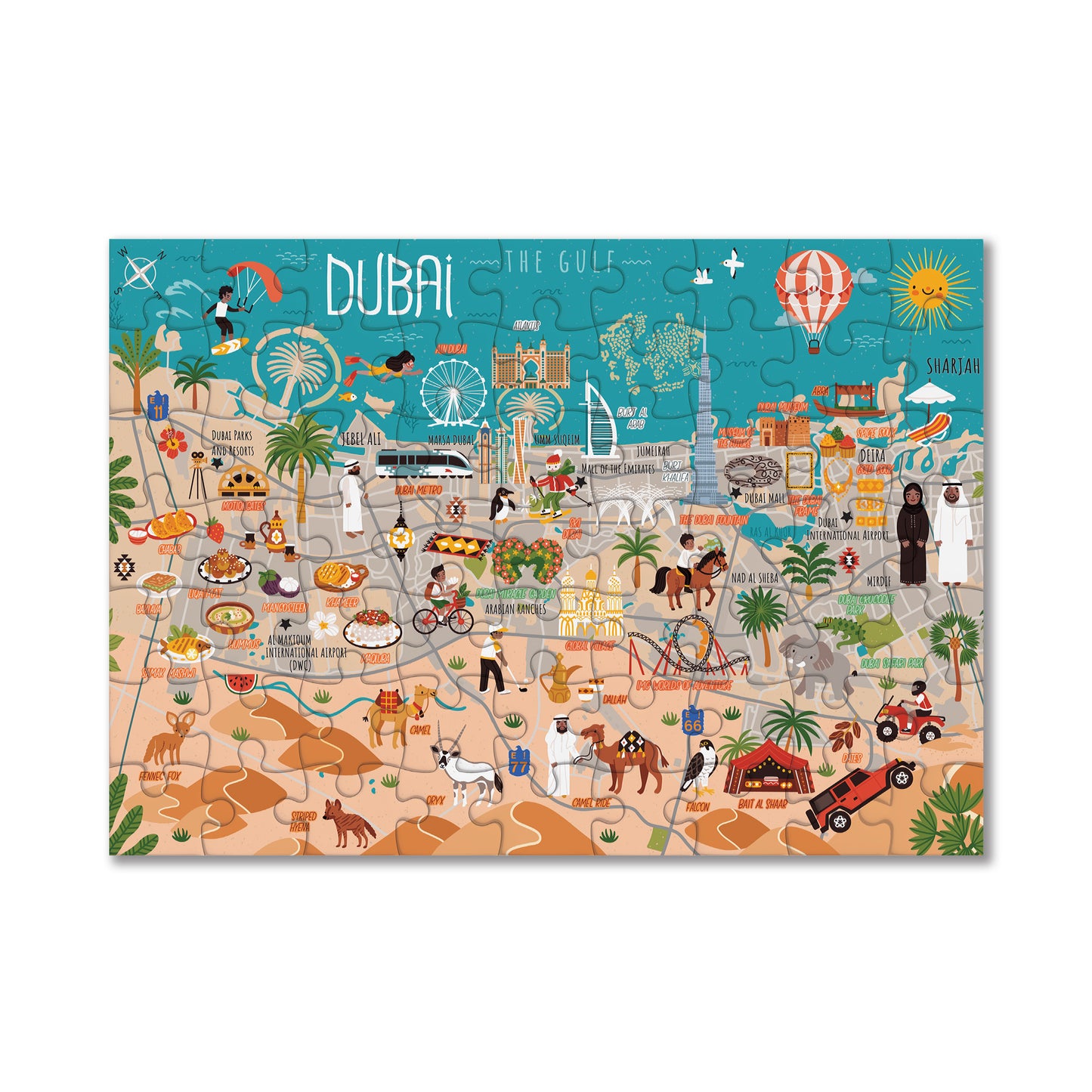 Dubai pictographic puzzle map
