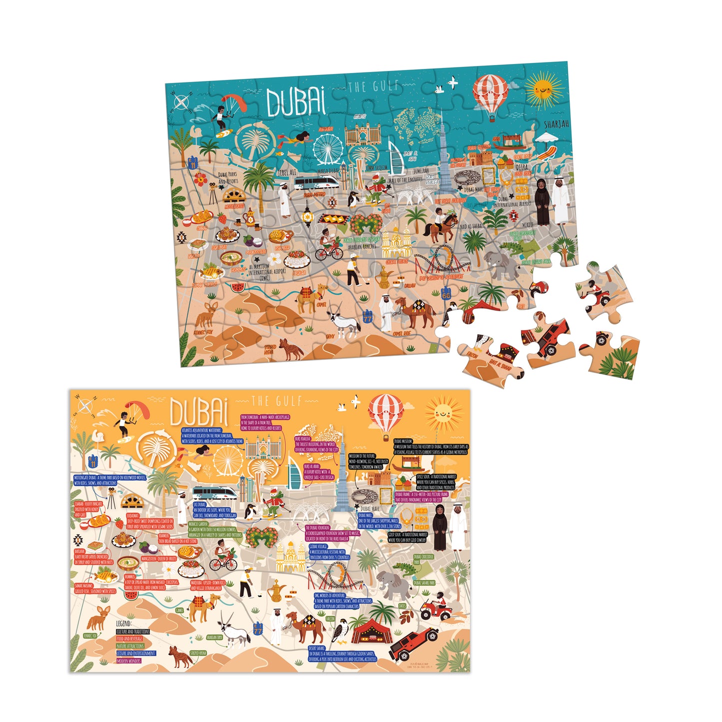 Dubai pictographic puzzle map