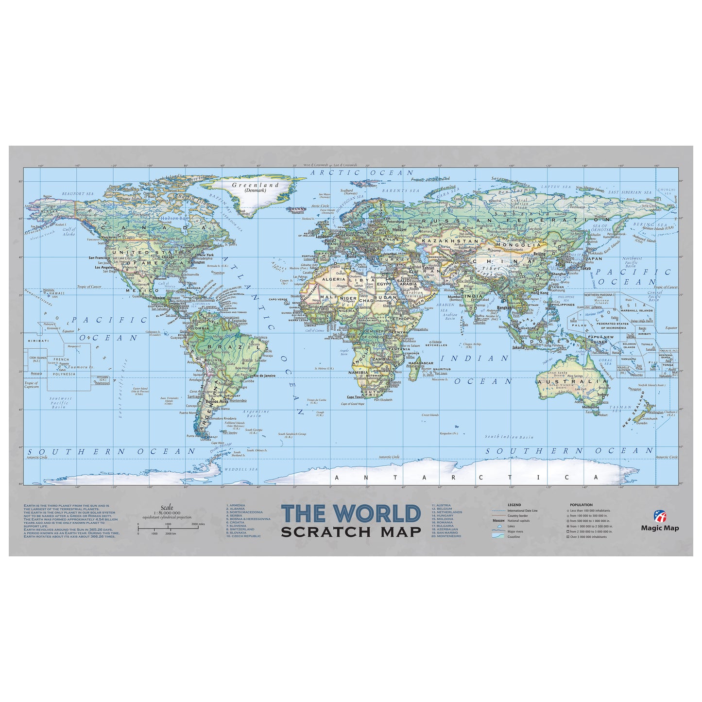 The World scratch map