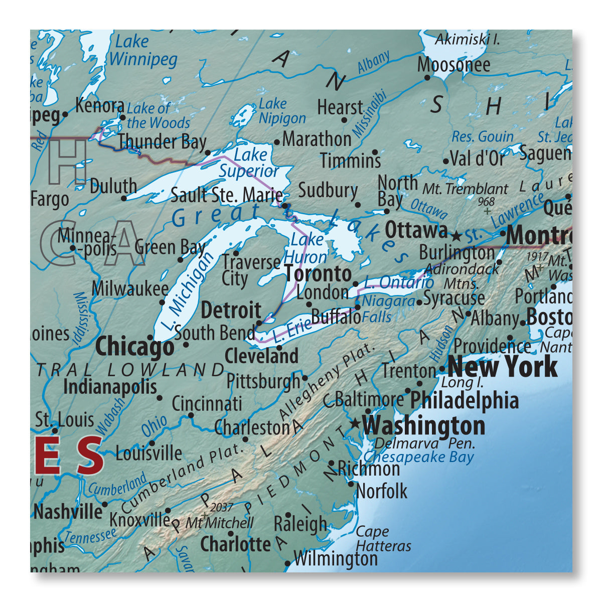The World physical wall map