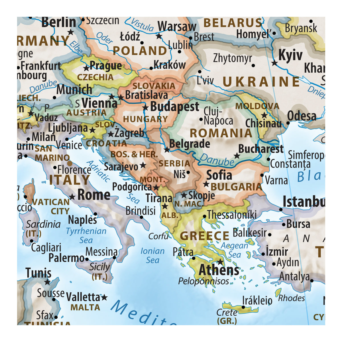 The World political wall map
