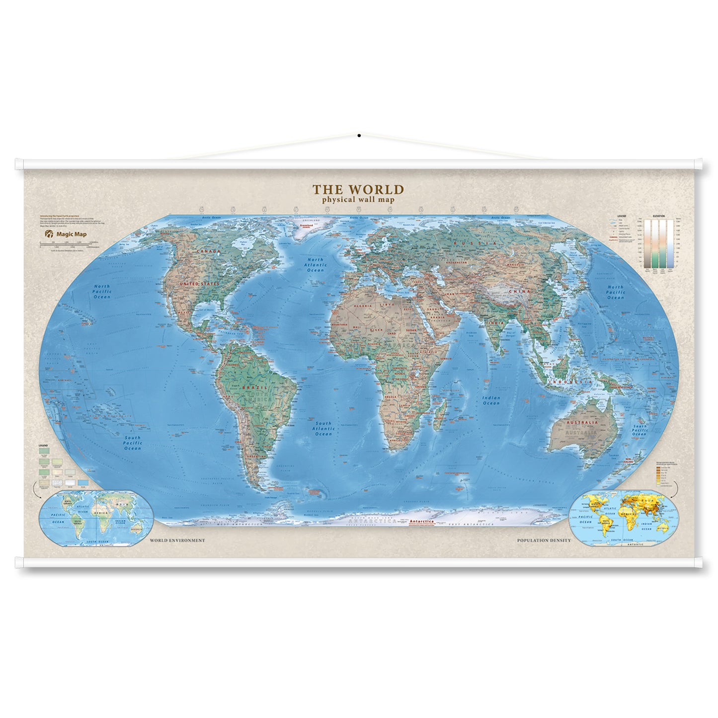 The World physical wall map