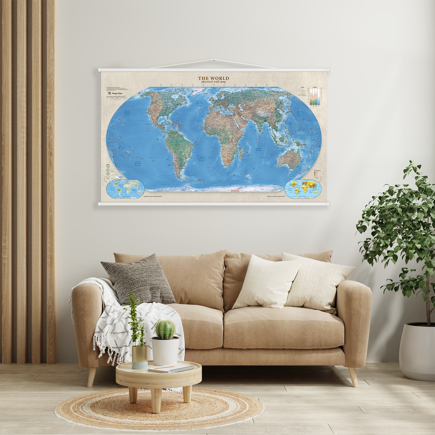 The World physical wall map