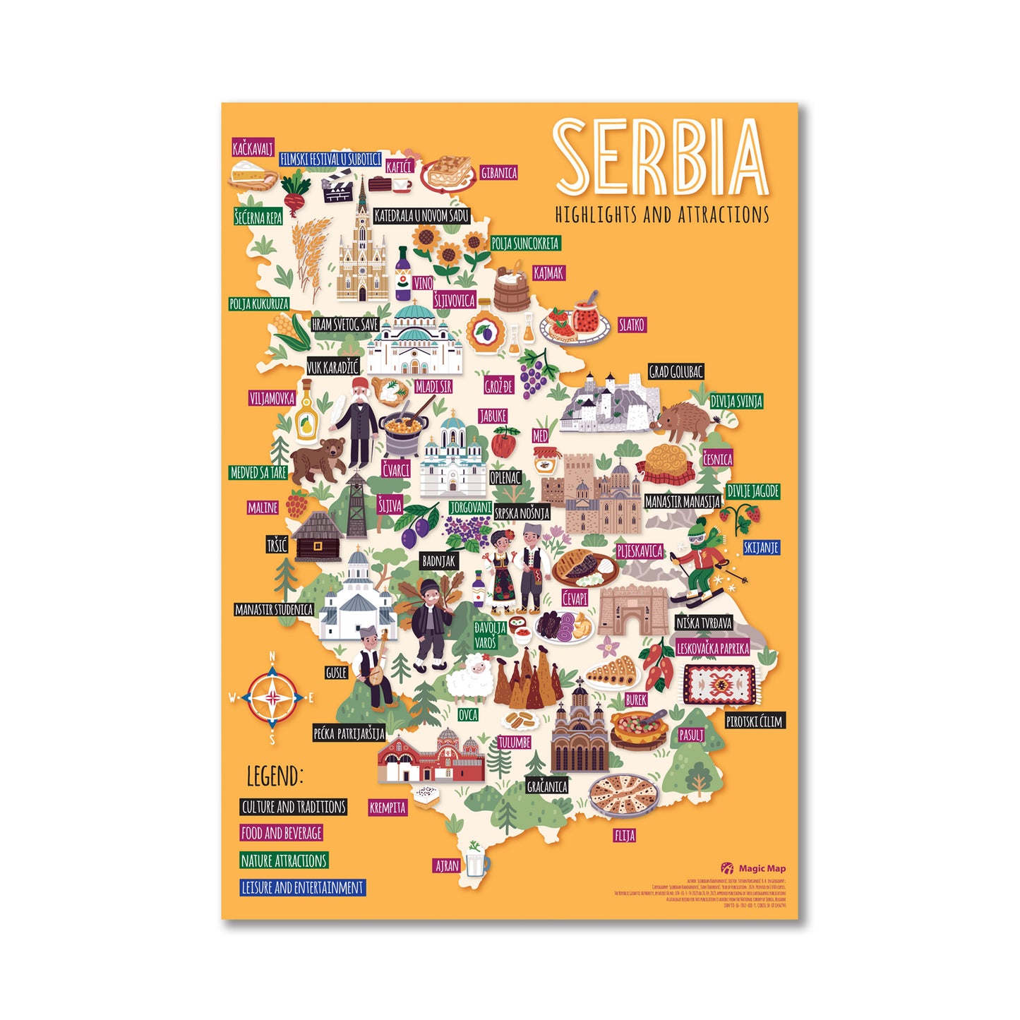 Serbia pictographic puzzle map (latin)
