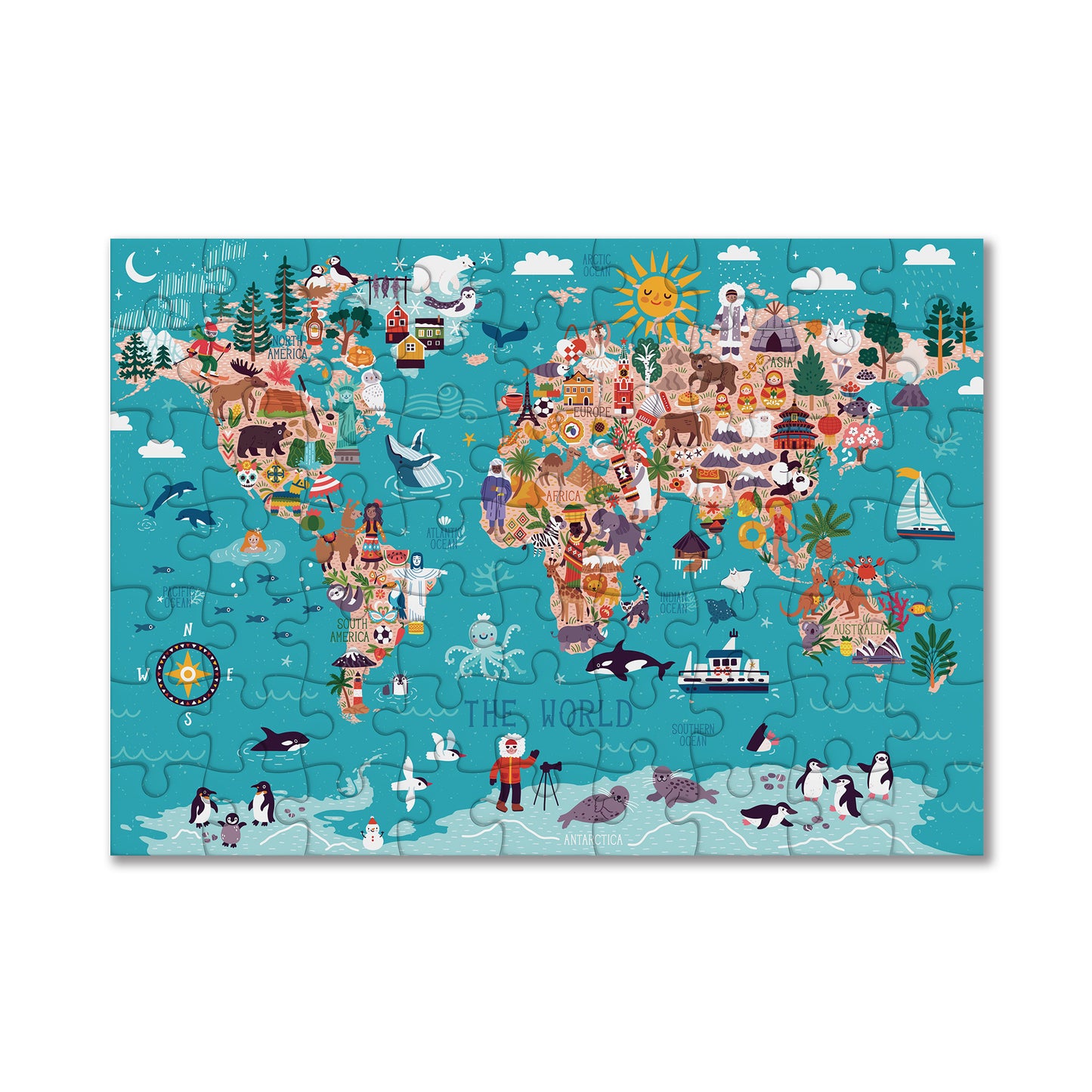 The World pictographic puzzle map
