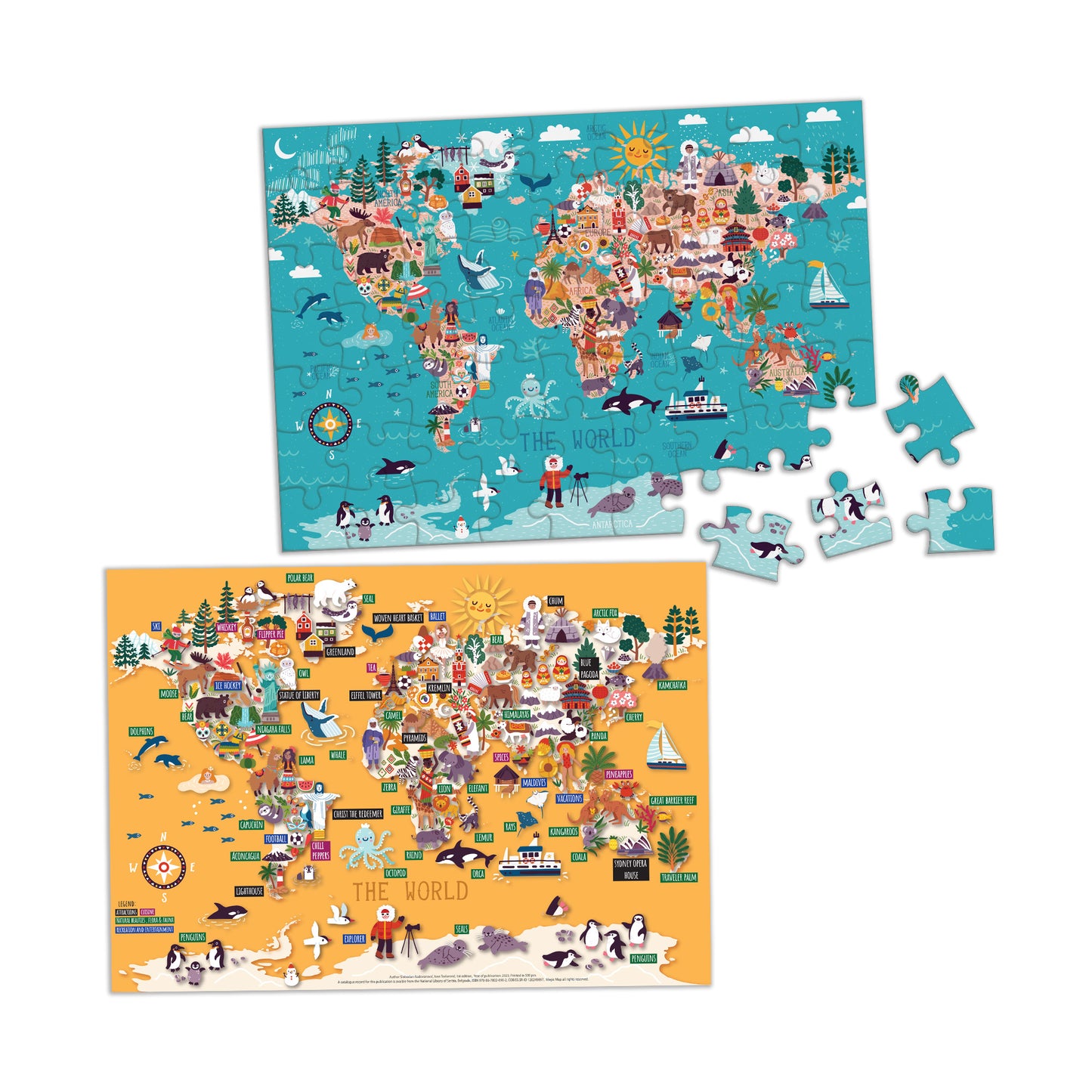 The World pictographic puzzle map