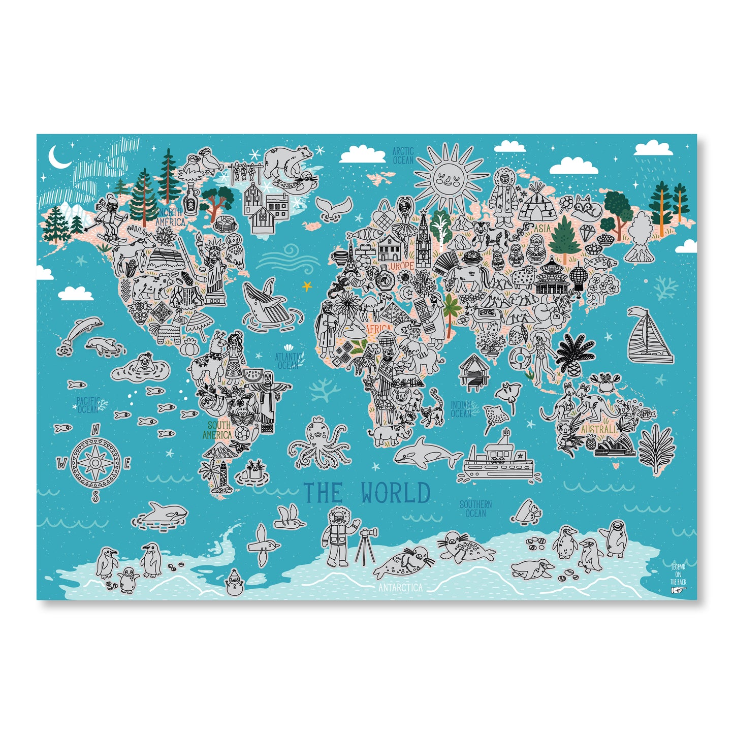 The World pictographic scratch off map