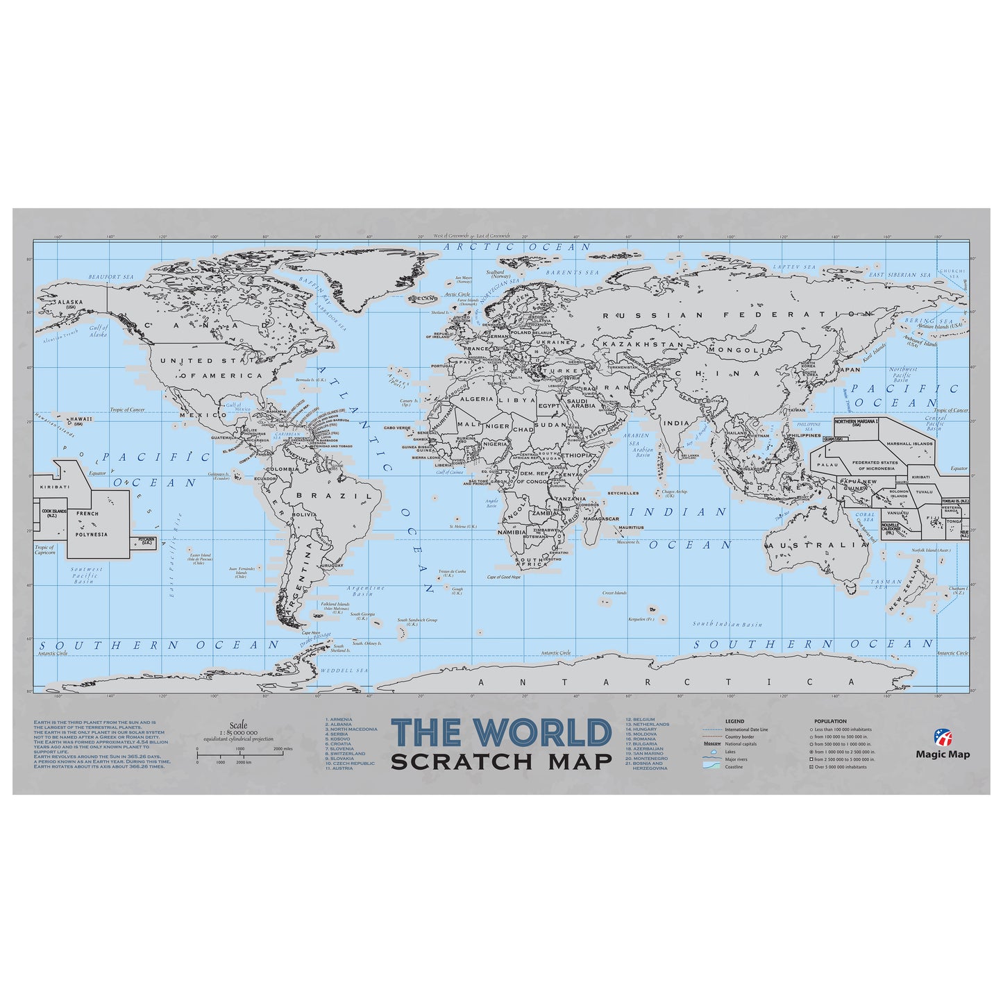 The World scratch map