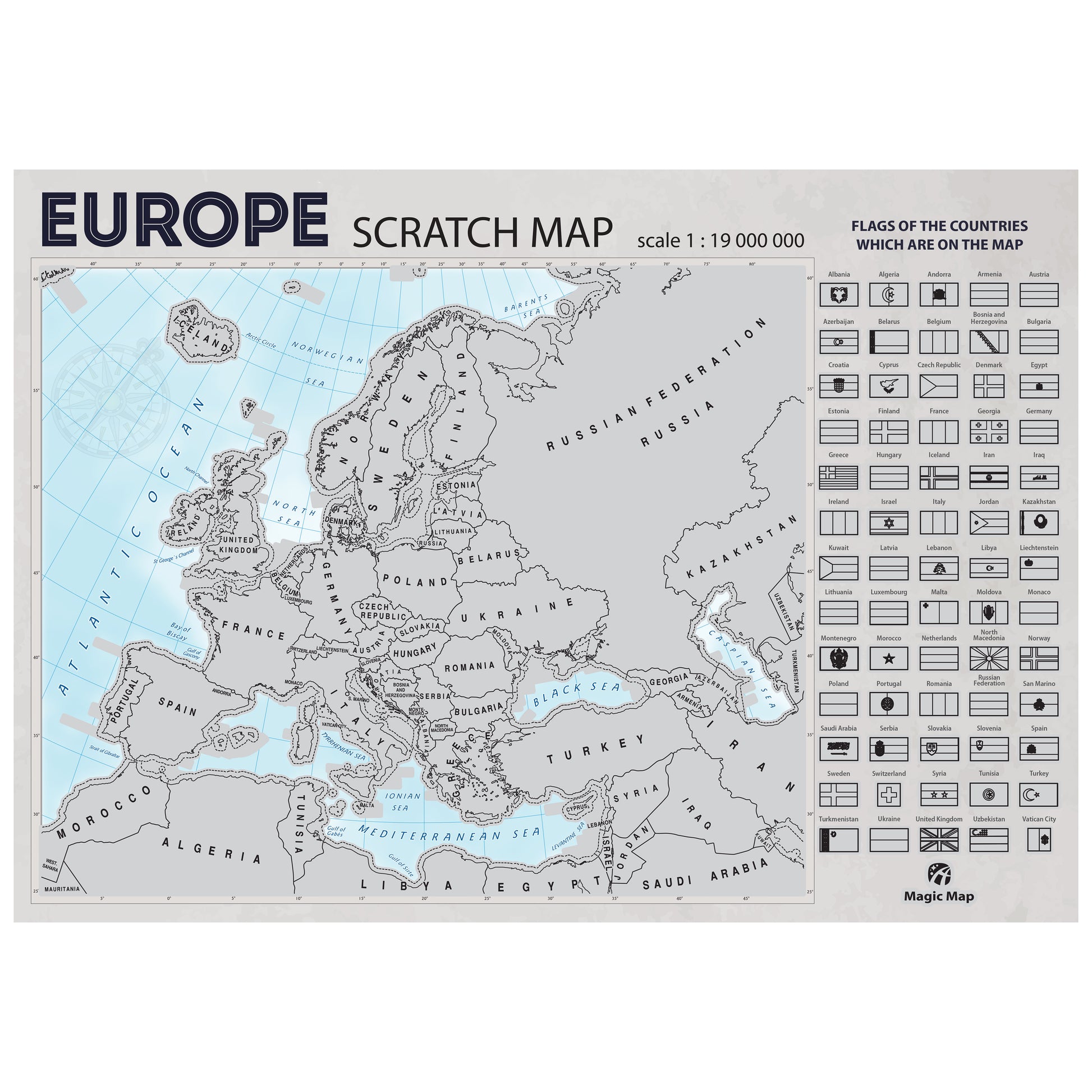 Maps international - Carte à gratter (en anglais) - Scratch map