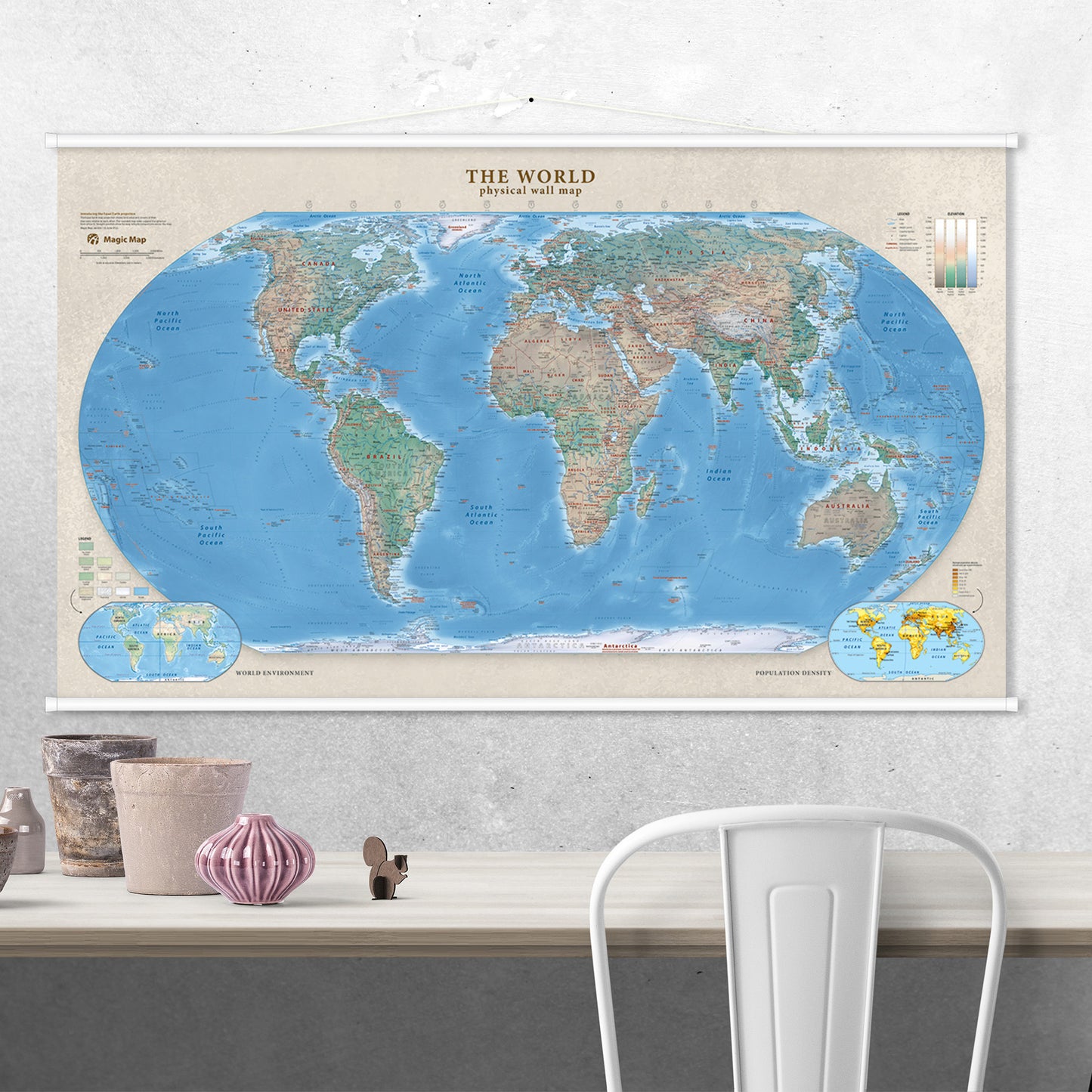 The World physical wall map